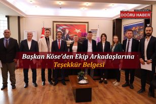 Safranbolu Belediye Başkanı Elif Köse Ekip Arkadaşlarına Teşekkür Belgesi